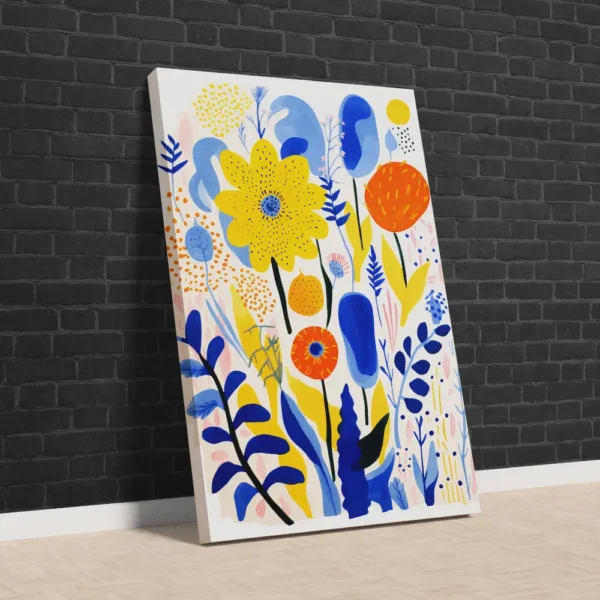 Çiçek ve Renkler Soyut Sanatsal Kanvas Tablo