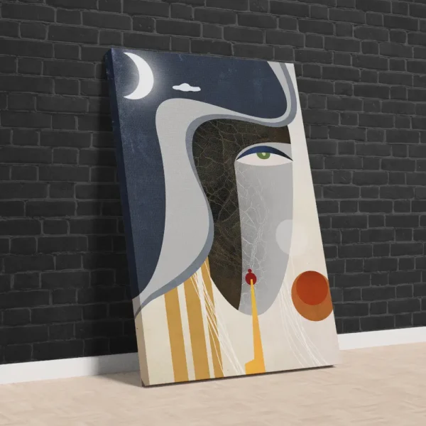 İnsan ve Doğa Temalı Soyut Sanatsal Kanvas Tablo