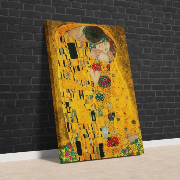 Öpücük 1907 (Gustav Klimt) Klasik Kanvas Tablo